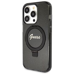 Guess GUHMP13LHRSGSK iPhone 13 Pro | 13 6.1" czarny|black hardcase Ring Stand Script Glitter MagSafe цена и информация | Чехлы для телефонов | kaup24.ee