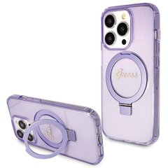 Guess GUHMP13LHRSGSU iPhone 13 Pro | 13 6.1" fioletowy|purple hardcase Ring Stand Script Glitter MagSafe цена и информация | Чехлы для телефонов | kaup24.ee