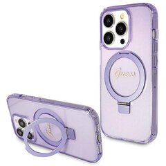 Guess GUHMP13XHRSGSU iPhone 13 Pro Max 6.1" fioletowy|purple hardcase Ring Stand Script Glitter MagSafe цена и информация | Чехлы для телефонов | kaup24.ee