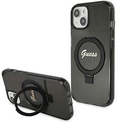Guess GUHMP14SHRSGSK iPhone 14 | 15 | 13 6.1" czarny|black hardcase Ring Stand Script Glitter MagSafe цена и информация | Чехлы для телефонов | kaup24.ee