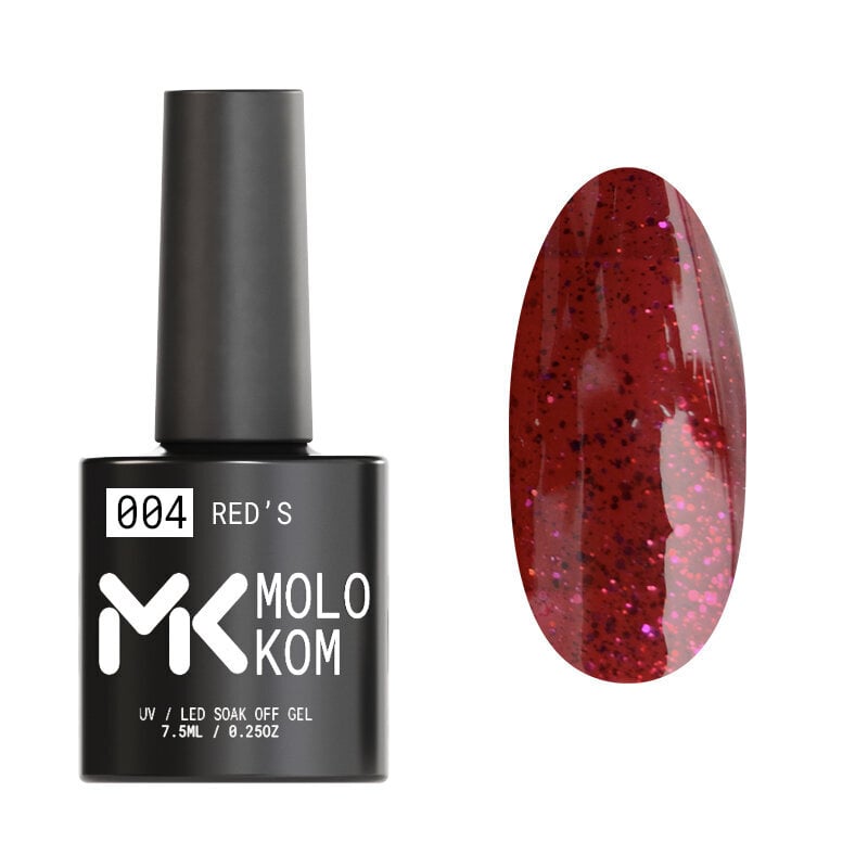 Geellakk Molokom Red’s 4, 7,5ml hind ja info | Küünelakid, küünetugevdajad | kaup24.ee