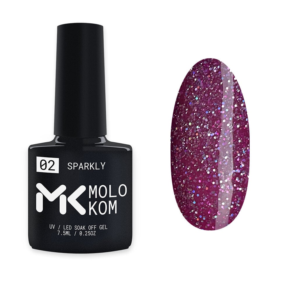 Geellakk Molokom Sparkly 2, 7,5ml цена и информация | Küünelakid, küünetugevdajad | kaup24.ee