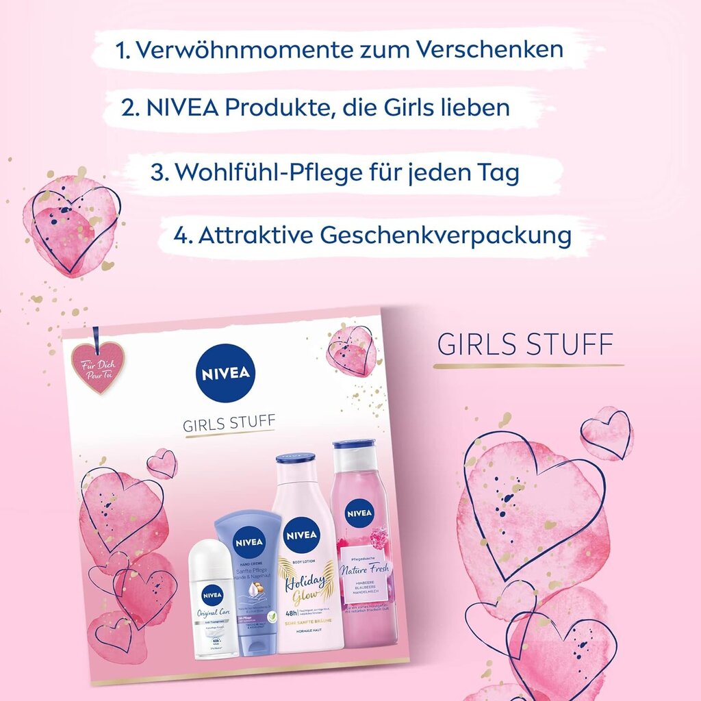 Kosmeetikakomplekt naistele 4:1 Nivea Girls Stuff hind ja info | Dušigeelid, õlid | kaup24.ee