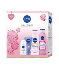 Набор косметики для женщин Nivea Girls Stuff 4:1: 200 мл+300 мл+75 мл+50 мл цена и информация | Масла, гели для душа | kaup24.ee