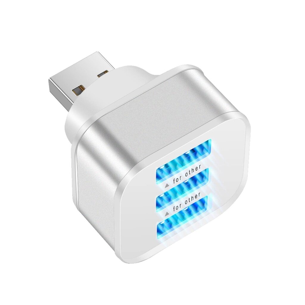 3-portiline USB-keskjaam LED-indikaatoriga hind ja info | USB jagajad, adapterid | kaup24.ee