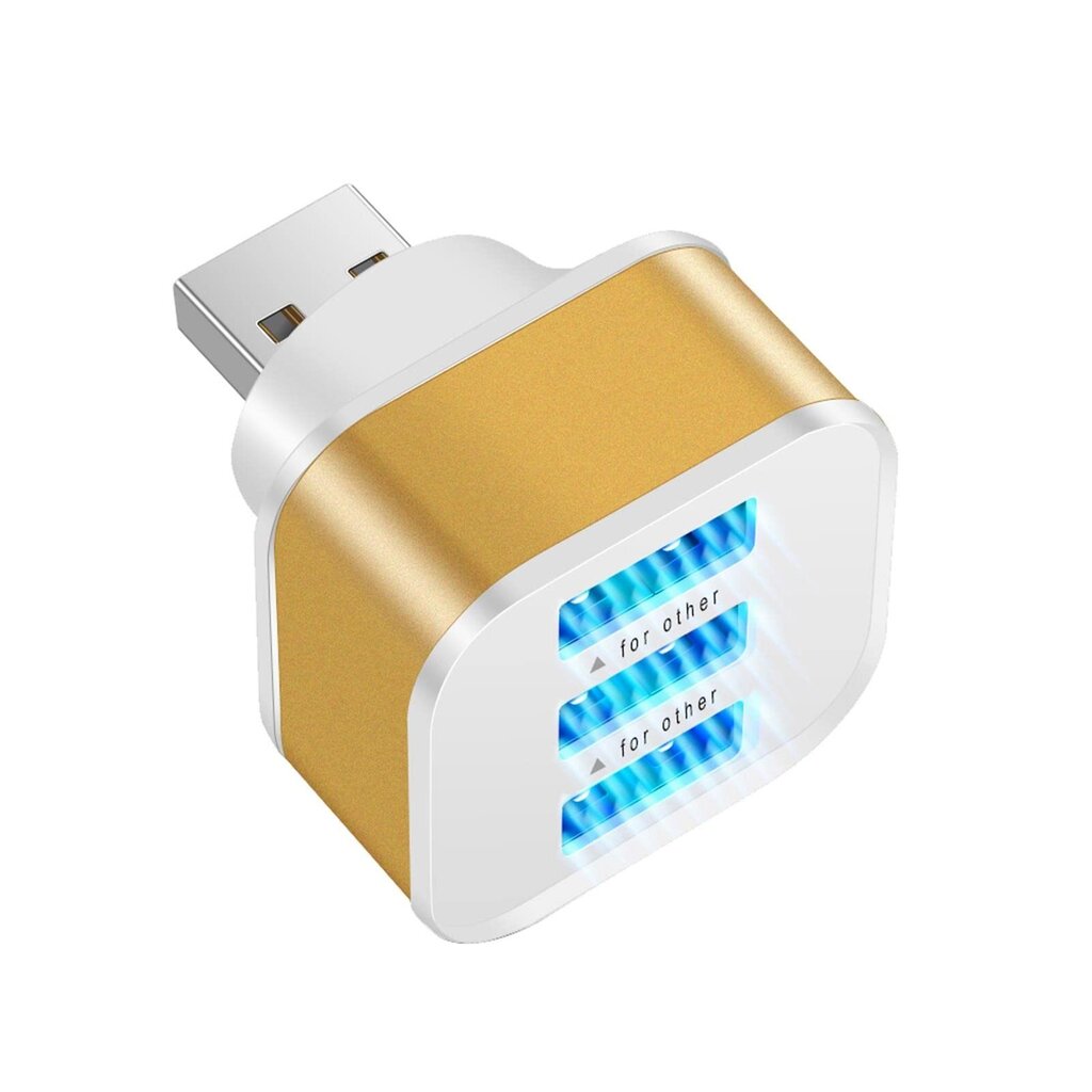 Kollase LED-indikaatoriga 3-pordiline USB-keskjaam hind ja info | USB jagajad, adapterid | kaup24.ee