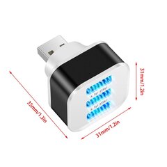 3-portiline USB-keskjaam LED-indikaatoriga, must цена и информация | Адаптеры и USB-hub | kaup24.ee