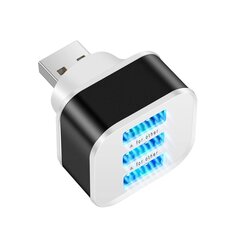 3-portiline USB-keskjaam LED-indikaatoriga, must цена и информация | Адаптеры и USB-hub | kaup24.ee