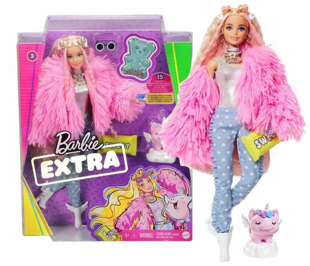 Nukk Barbie Extra + merisiga ja tarvikud цена и информация | Tüdrukute mänguasjad | kaup24.ee