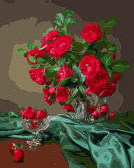 Maalimine numbrite järgi Punased lilled, 40x50 cm hind ja info | Maalid numbri järgi | kaup24.ee