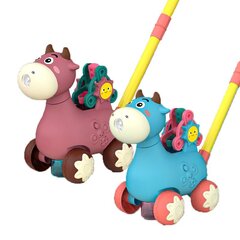 Lehmade tõukeraua heli ja seebimullidega, sinine, WOOPIE hind ja info | Imikute mänguasjad | kaup24.ee