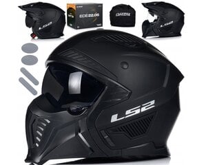 Мотоциклетный шлем 4в1 LS2 OF606 съемная челюсть с козырьком + очки 2 шт, размер XL цена и информация | Шлемы для мотоциклистов | kaup24.ee