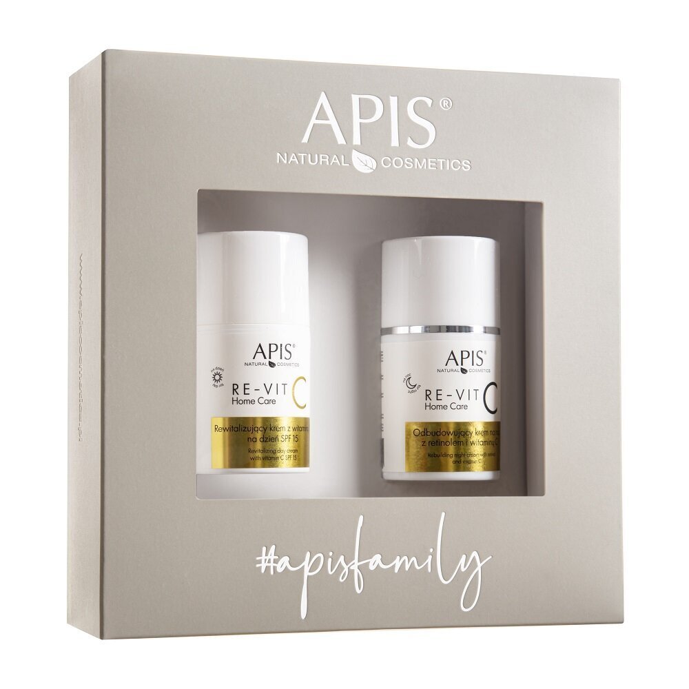 Näohoolduskomplekt Apis Re-Vit C Home Care kreem SPF15 50ml + kreem retinooliga 50ml hind ja info | Näokreemid | kaup24.ee