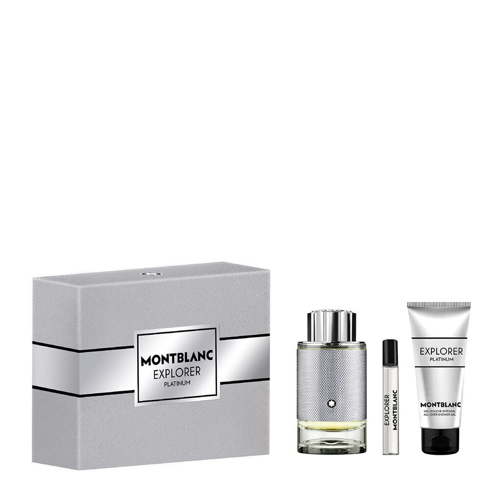 Komplekt Montblanc Explorer Platinum EDP meestele, parfüümvesi 100ml + dušigeel 100ml + parfüümvesi 7.5ml цена и информация | Meeste parfüümid | kaup24.ee