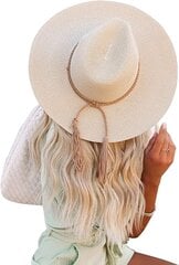 Женская соломенная шляпа MANBEIYA, бежевая цена и информация | Женские шапки | kaup24.ee