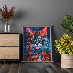 Алмазная мозаика Разноцветный кот, 40*50 см цена и информация | Алмазная мозаика | kaup24.ee