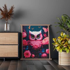 Алмазная мазаика Розовая сова, 40*50 см цена и информация | Алмазная мозаика | kaup24.ee