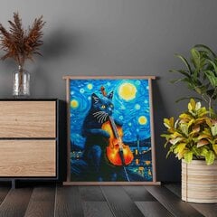 Teemantmosaiik Ohart Night cat, 40x50 cm цена и информация | Алмазная мозаика | kaup24.ee