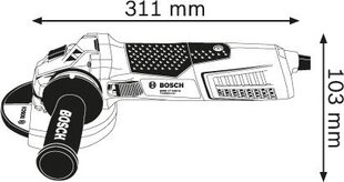 Lihvmasin Bosch GWS 19-150 CI, 230V, ilma akuta цена и информация | Шлифовальные машины | kaup24.ee