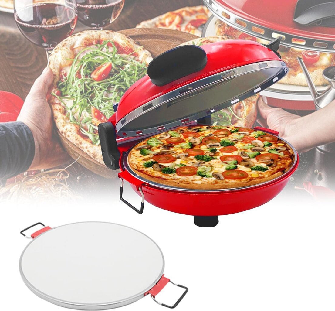 Klaif elektriline pizzaahi, 420 ℃, 1200 W, 5 temperatuuriastet, punane hind ja info | Elektrigrillid | kaup24.ee