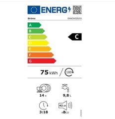 Ströme DW63A03D/01WH цена и информация | Посудомоечные машины | kaup24.ee