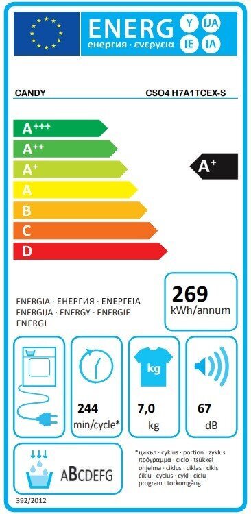 Candy CSO4 H7A1TCEX-S цена и информация | Pesukuivatid | kaup24.ee