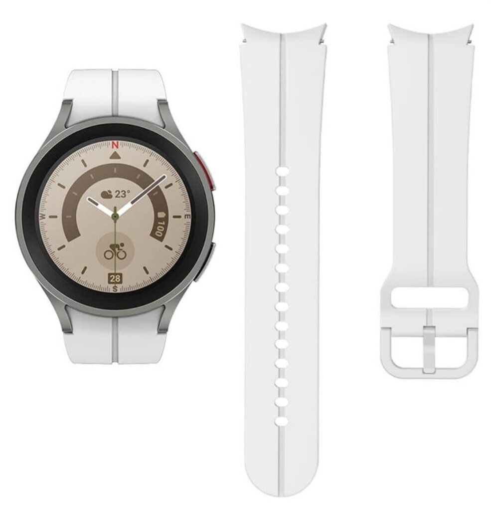 Kellarihm Samsung Galaxy Watch 5 Pro 45mm 40mm 44mm valge hind ja info | Nutikellade ja nutivõrude tarvikud | kaup24.ee