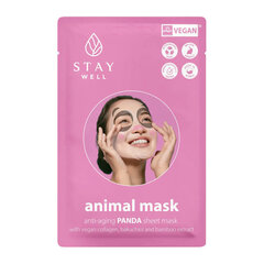 Тканевая маска для лица Stay Well Vegan Animal Mask - Panda, 20 г цена и информация | Маски для лица, патчи для глаз | kaup24.ee