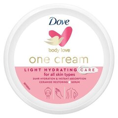 Niisutav näo- ja kehakreem Dove Body Love Light Hydration Care, 250 ml цена и информация | Кремы, лосьоны для тела | kaup24.ee