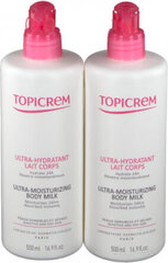 Крем для тела Topicrem Moisturing Body Milk, 2 x 500 мл цена и информация | Кремы, лосьоны для тела | kaup24.ee