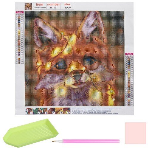 Teemantmosaiik Fox, 25x25 cm hind ja info | Teemantmaalid, teemanttikandid | kaup24.ee