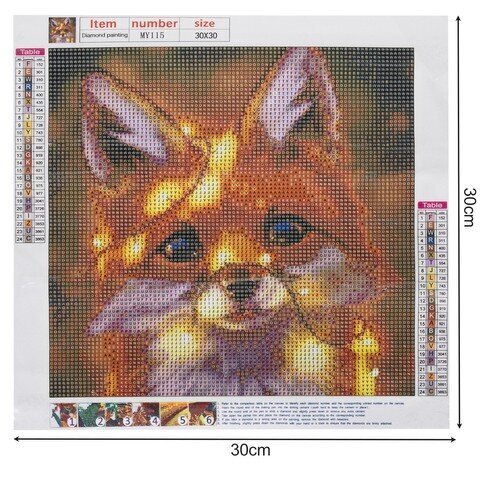 Teemantmosaiik Fox, 25x25 cm цена и информация | Teemantmaalid, teemanttikandid | kaup24.ee