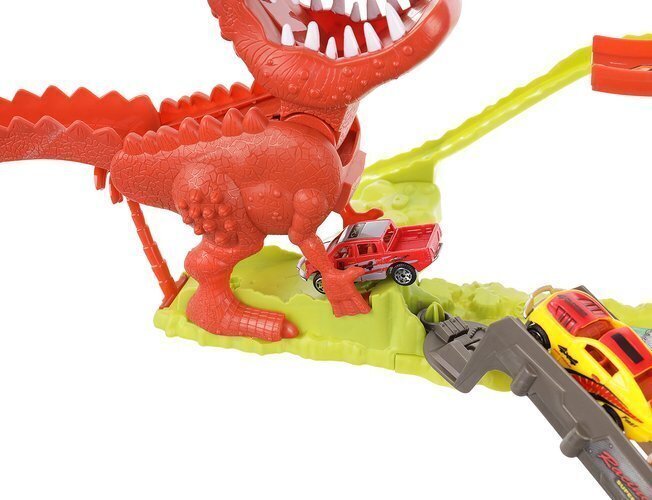 Dinosauruse kujuline stardirada 2 autoga Iso Trade hind ja info | Poiste mänguasjad | kaup24.ee