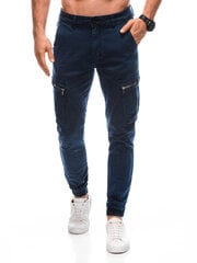Püksid meestele Edoti P1402, sinine hind ja info | Meeste püksid | kaup24.ee
