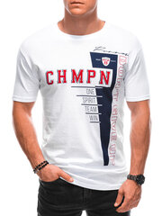 Мужская футболка S1710 - белый/красный 123275-7 цена и информация | Meeste T-särgid | kaup24.ee