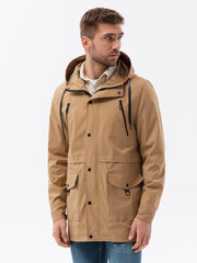 Мужская куртка-парка с карманами для переноски - светло-коричневый V2 OM-JANP-22FW-004 123259-7 цена и информация | Мужские куртки | kaup24.ee