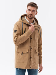 Мужская куртка-парка с карманами для переноски - светло-коричневый V2 OM-JANP-22FW-004 123259-7 цена и информация | Мужские куртки | kaup24.ee