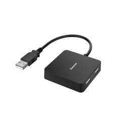 Hama USB-jaotur, 4 porti, USB 2.0, must - USB-jaotur hind ja info | USB jagajad, adapterid | kaup24.ee