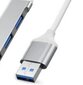 Splitter 4 USB 3.0 porti USB 3.0 valge hind ja info | USB jagajad, adapterid | kaup24.ee