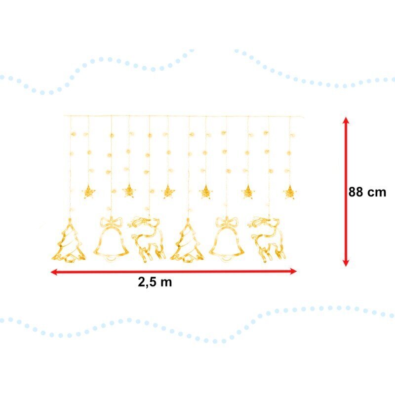 Jõulutulede valguskett 138LED, 3m hind ja info | Jõulutuled | kaup24.ee