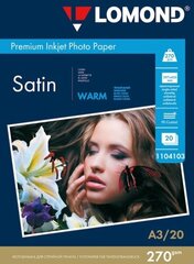 Lomond Premium Photo Paper Satin 270 g/m2 A4, 20 sheets, Warm цена и информация | Аксессуары для фотоаппаратов | kaup24.ee