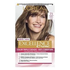 Постоянная краска Excellence L'Oreal Make Up Золотисто-пепельный Nº 7,1 цена и информация | Краска для волос | kaup24.ee