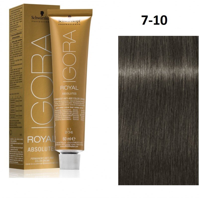 Püsivärv Igora Royal Absolutes Schwarzkopf 7-10 (60 ml) цена и информация | Juuksevärvid | kaup24.ee