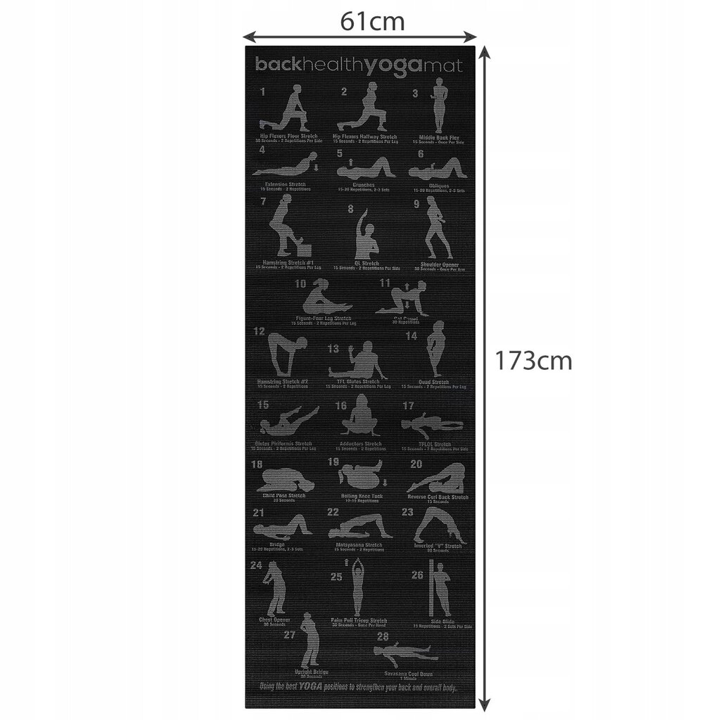 Joogamatt treeningkavaga, 173 x 61 cm hind ja info | Joogamatid | kaup24.ee