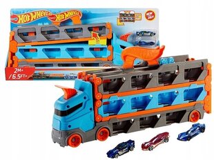 Hot Wheels City Race Tracks 2 in 1 Racing Transporter Mattel цена и информация | Развивающий мелкую моторику - кинетический песок KeyCraft NV215 (80 г) детям от 3+ лет, бежевый | kaup24.ee