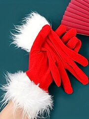 Женские перчатки на Новый год, красные, 2 шт. цена и информация | Женские перчатки | kaup24.ee