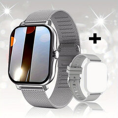 Smart watch, pilko metalo цена и информация | Смарт-часы (smartwatch) | kaup24.ee