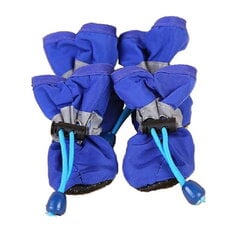 Непромокаемые ботинки для собак, синие, S, 4 шт. цена и информация | Одежда для собак | kaup24.ee