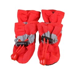 Непромокаемые ботинки для собак, красные, S, 4 шт. цена и информация | Одежда для собак | kaup24.ee