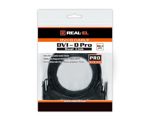 DVI-D – DVI-D (24+1) Pro. REAL-EL hind ja info | USB jagajad, adapterid | kaup24.ee